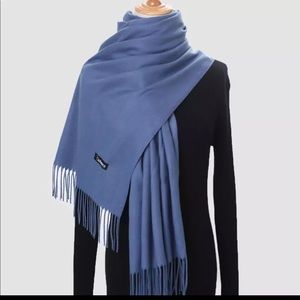 Cashmere Blend Pashmina Scarf Wrap Cornflower Blue